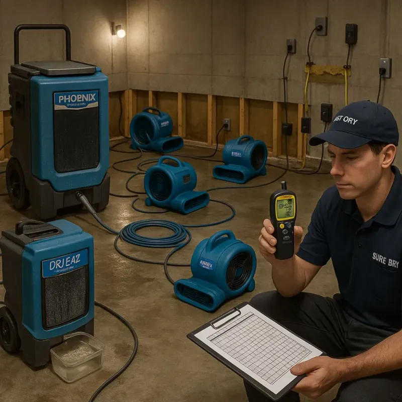Structural Drying and Dehumidification process in Prairie du Chien, WI